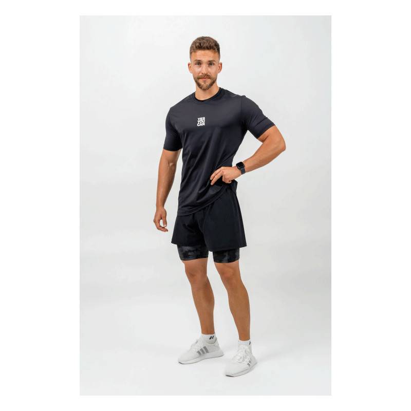 Compression Shorts Nebbia  2in1 with Pockets for Mobile black