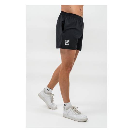 šortky Relaxed-fit Black - NEBBIA