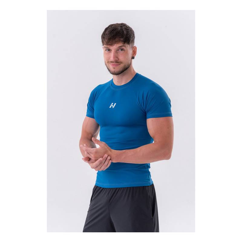 Funktionelles T-Shirt mit schmaler Passform Blau NEBBIA