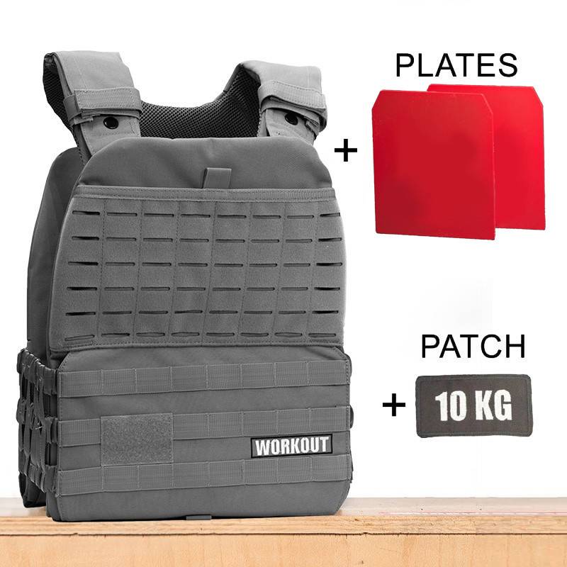 Gewichtsweste 10 kg WORKOUT - šedá