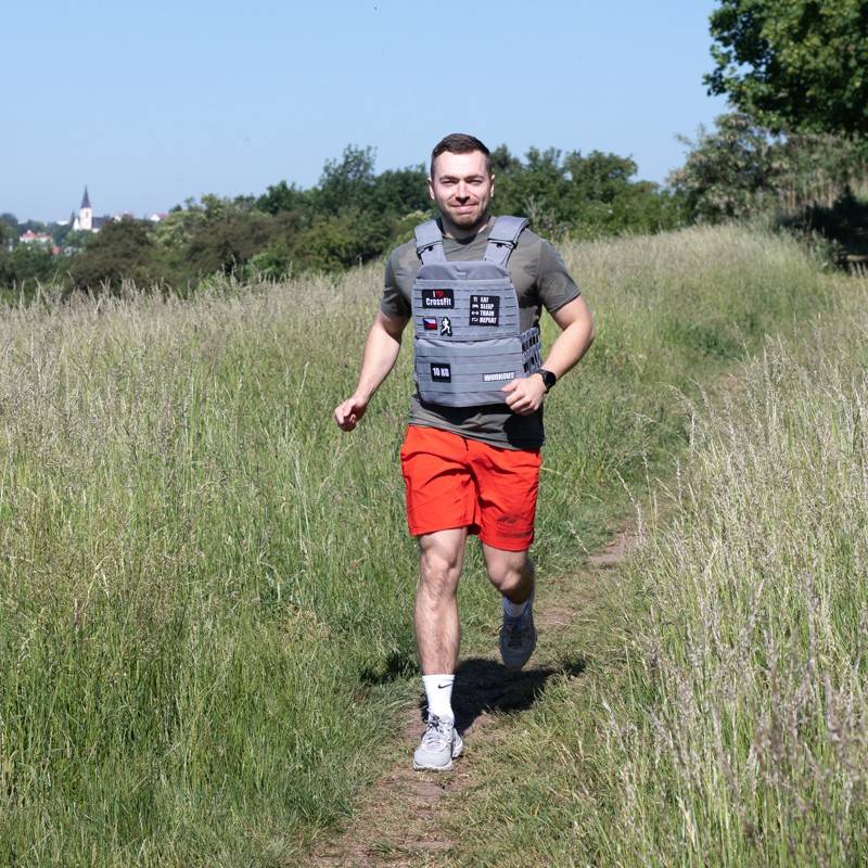 Gewichtsweste 10 kg WORKOUT - šedá