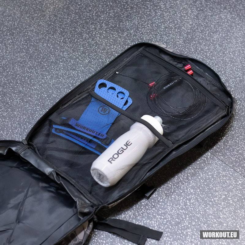 Fitness backpack WORKOUT - dark leaves reflective patch WORKOUT.EU