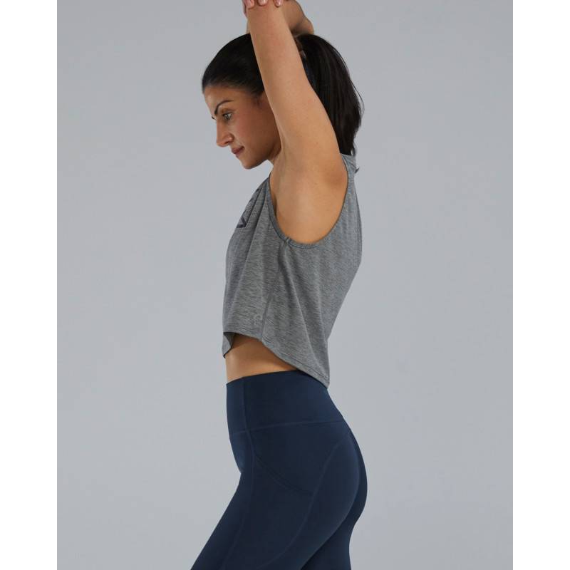 Damen crop top TYR ClimaDry - grau