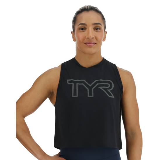 TYR crop top ClimaDry - černý