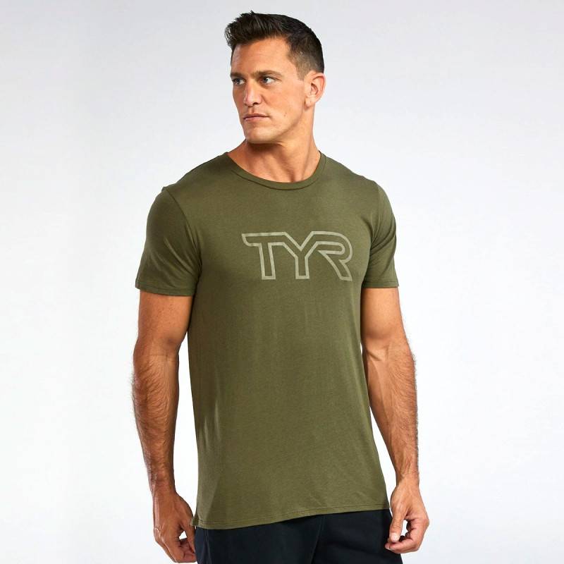 Mens TYR Ultrasoft Lightweight Tri Blend Tech Tee - green