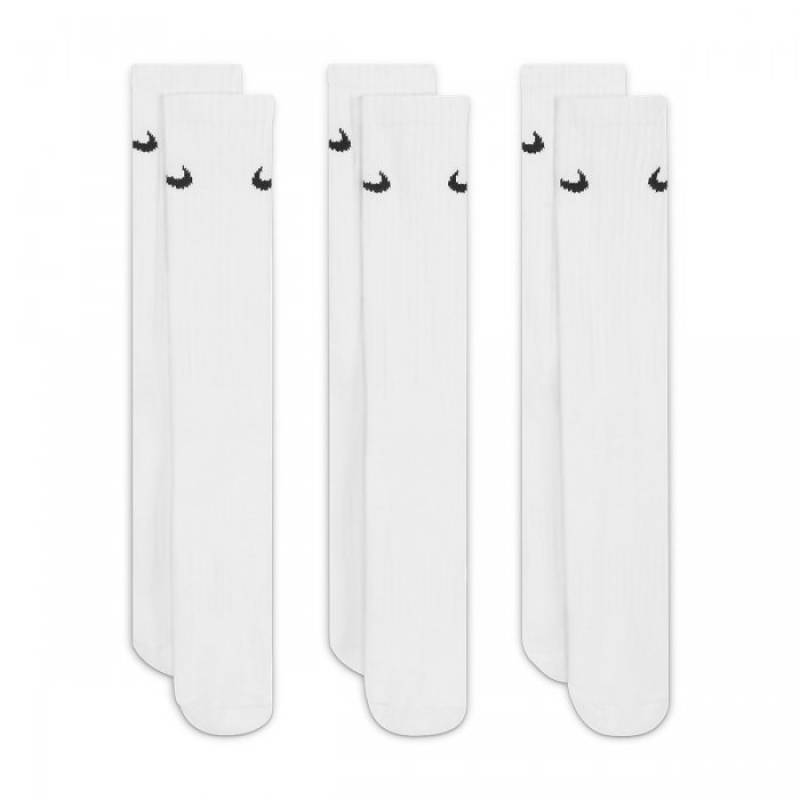 Ponožky U NK V CUSH CREW - 3P VALUE-bílé