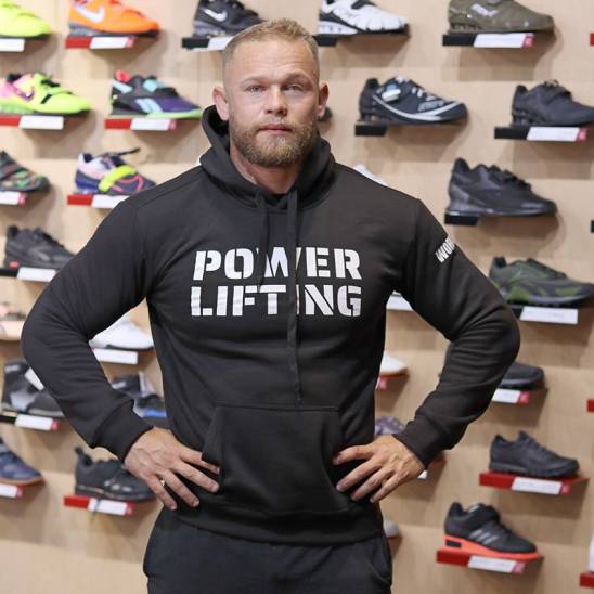 Workout mikina PowerLifting eco fleece - černá