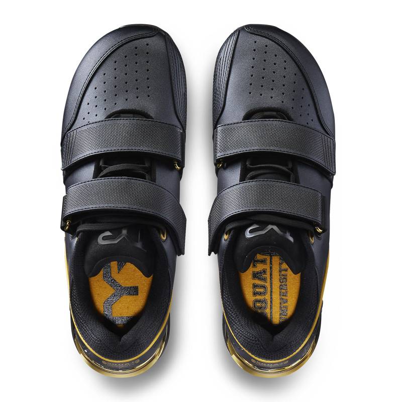 TYRFORCE Elite Carbon Lifter Mens Weightlifting Shoes - Black and Gold