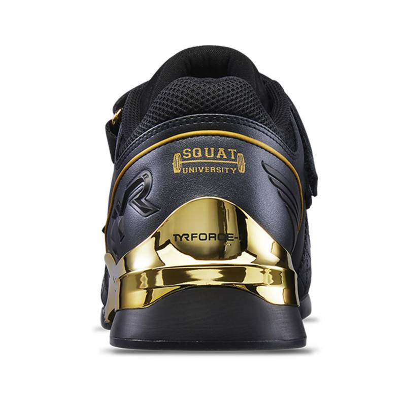 TYRFORCE Elite Carbon Lifter Mens Weightlifting Shoes - Black and Gold