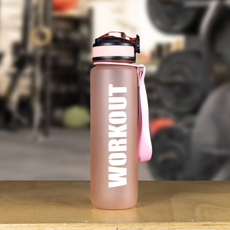 Láhev na pití WORKOUT Tritan 1000 ml - broskvová