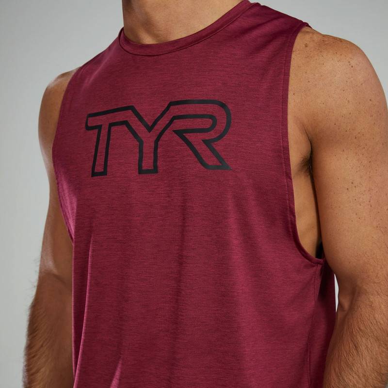 Mens TYR Logo Tech Tank - red