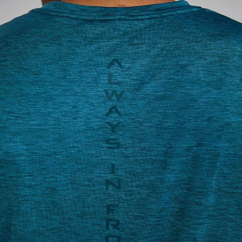 Man Top TYR Logo Tech Tank - lagoon