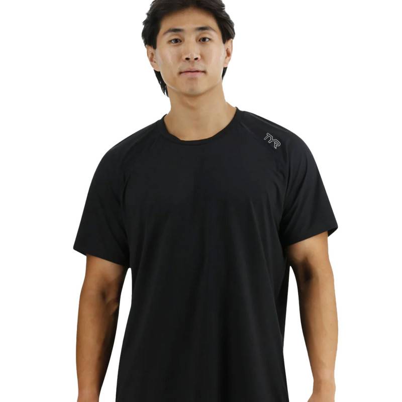 Mens T-shirt TYR Raglan Deep Ultramarine - black