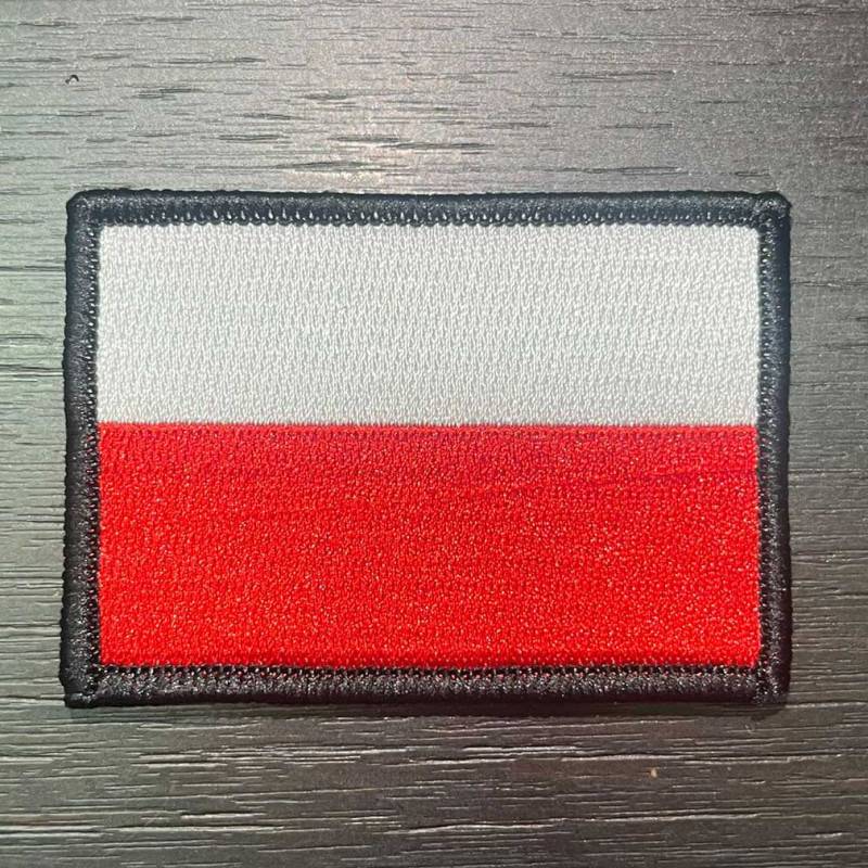 Polnische Flagge Aufnäher mit Klettverschluss 7 x 5 cm