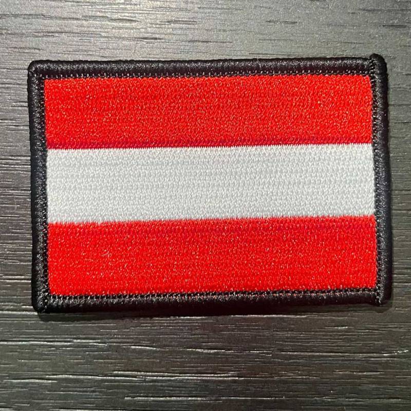 Nášivka rakouské vlajky se suchým zipem 7 x 5 cm