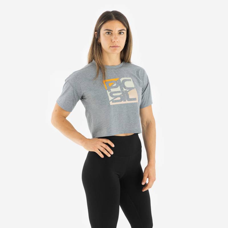 Picsil Premium Crop Top für Frauen - Grau