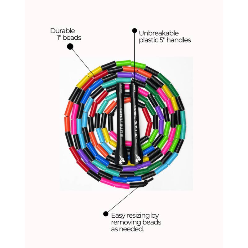 Elite Beaded Jump Rope Do hard things - Rainbow