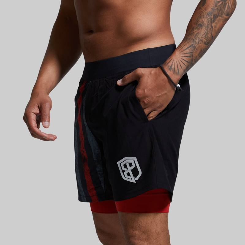 Herren Born Primitive Shorts - USA schwarz