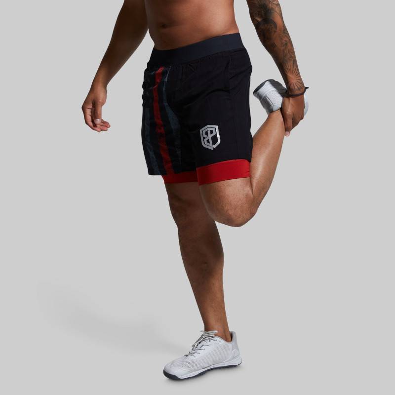 Herren Born Primitive Shorts - USA schwarz