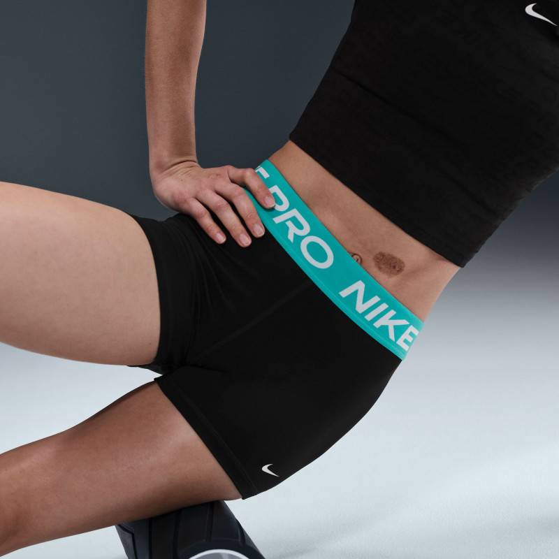 Damen Funktionsshorts Nike Pro schwarz türkis