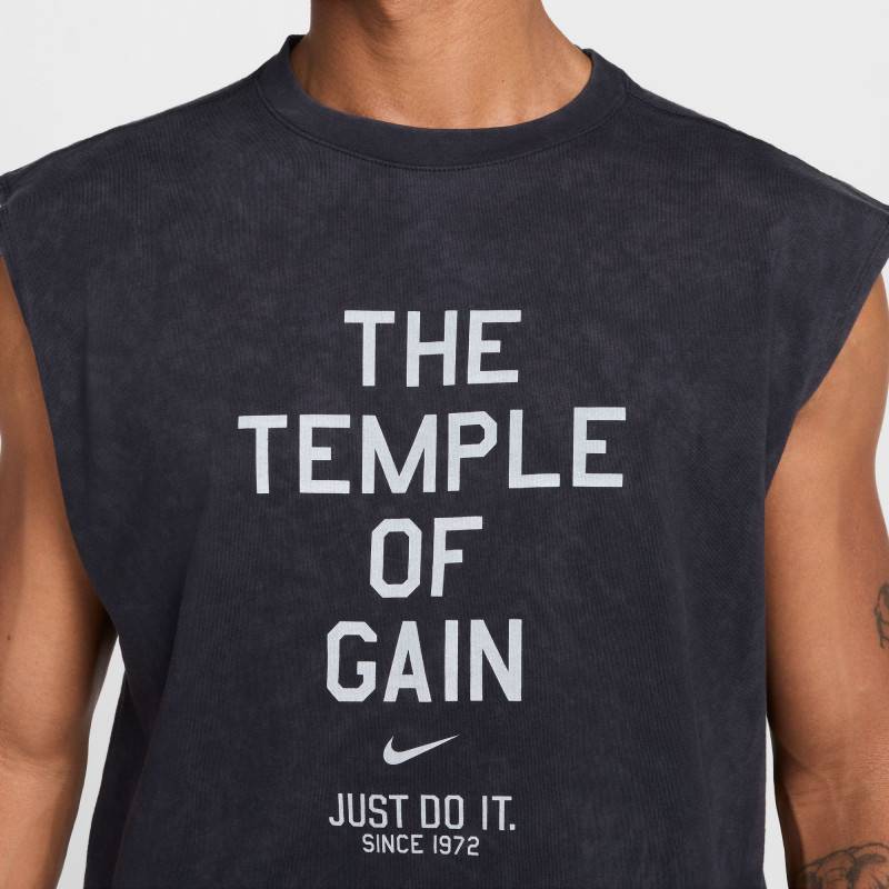 Herren Nike Temple ärmelloses T-shirt schwarz