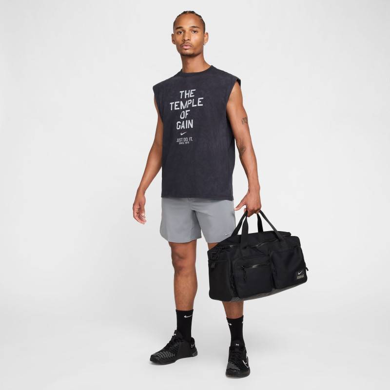 Maglietta senza maniche Nike Temple da uomo, nero