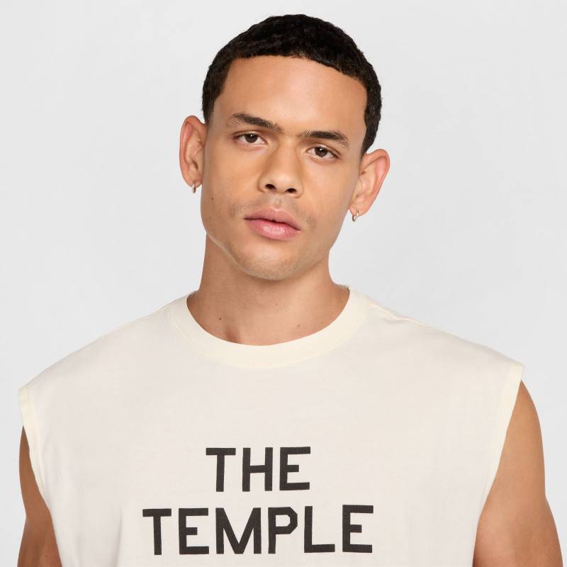Herren T-Shirt ohne Ärmel Nike Temple - weiß