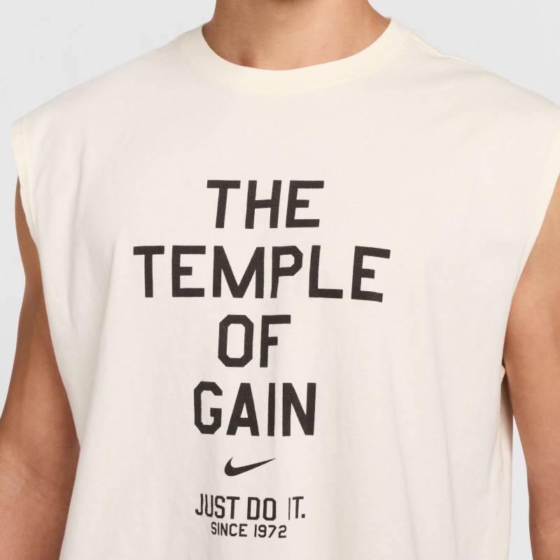 Pánské tričko bez rukávů Nike Temple - bílé