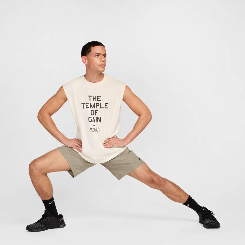 Herren T-Shirt ohne Ärmel Nike Temple - weiß