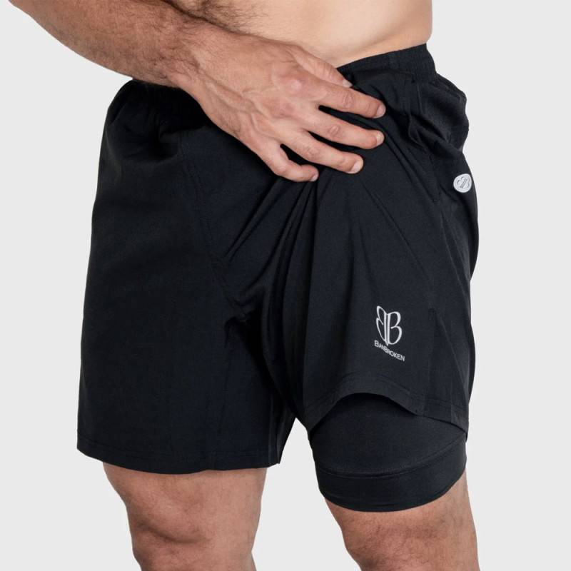 Pantaloncini Banbroken HIT 2-in-1 da uomo - nero
