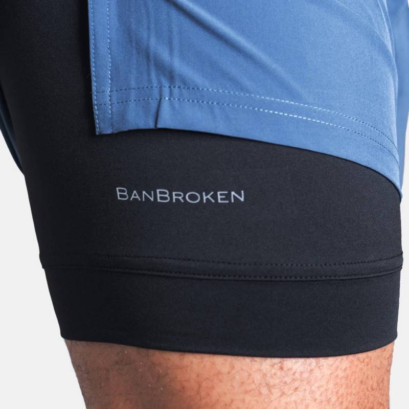 Pantaloncini Banbroken HIT 2-in-1 da uomo - blu