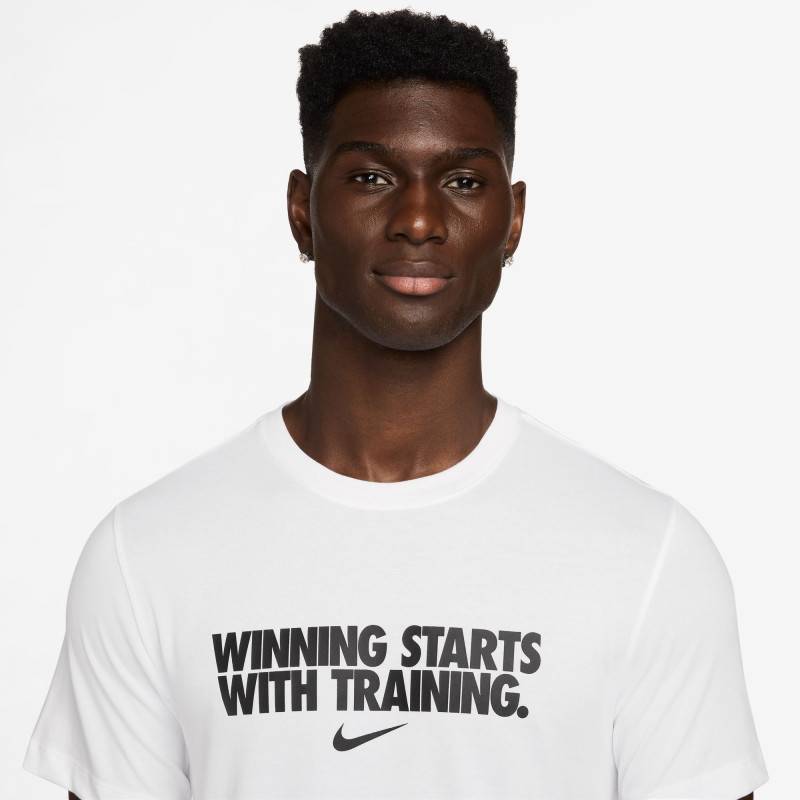 Nike Mens T-Shirt - winning starts with training - white