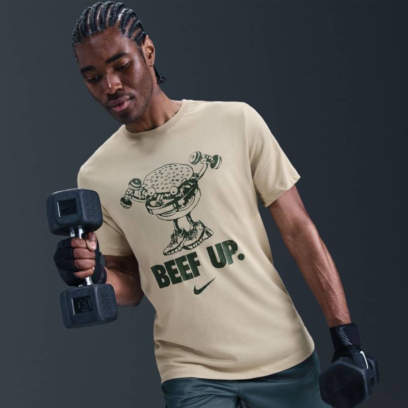 Maglietta Nike da uomo - beef up - marrone chiaro