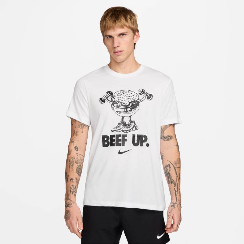Maglietta Nike da uomo - beef up - bianco