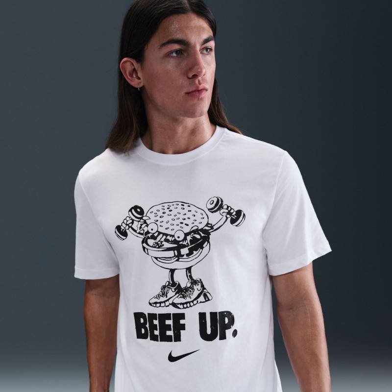 Mens Nike T-shirt - beef up - white