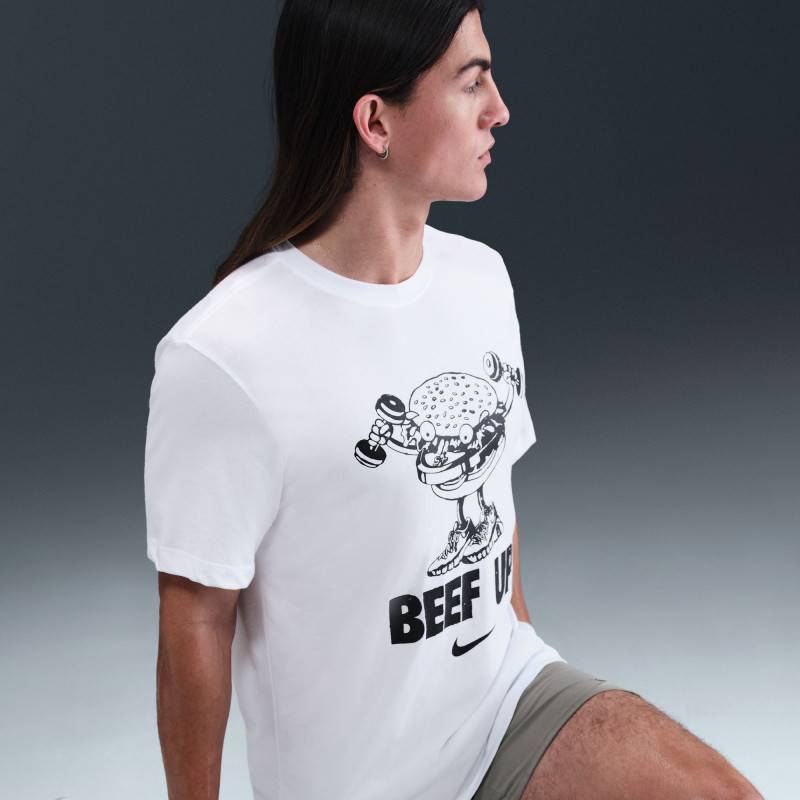 Maglietta Nike da uomo - beef up - bianco