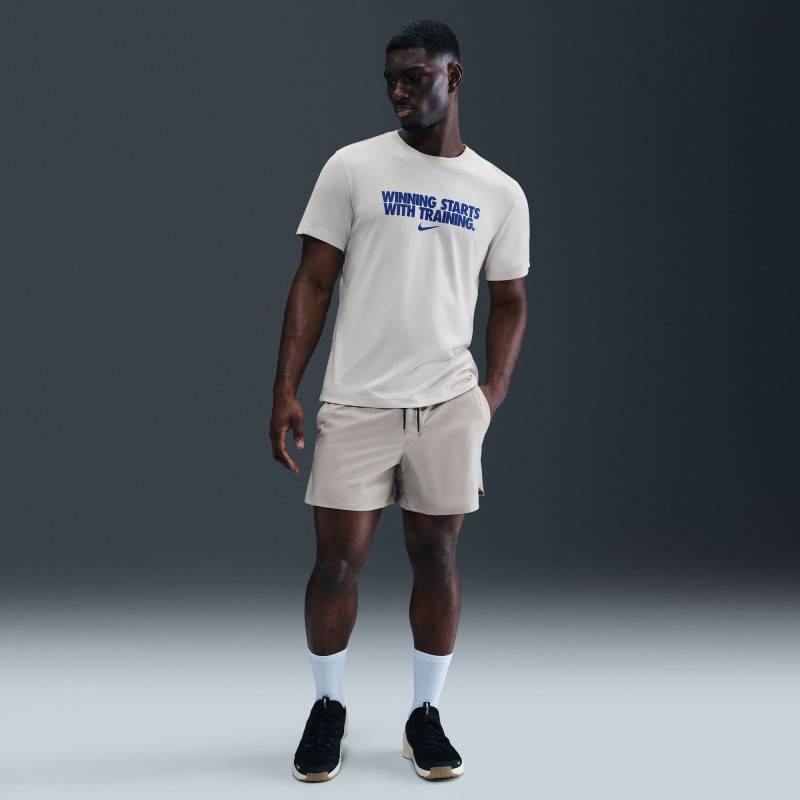 Nike Herren T-Shirt - Gewinnen beginnt mit dem Training - blau