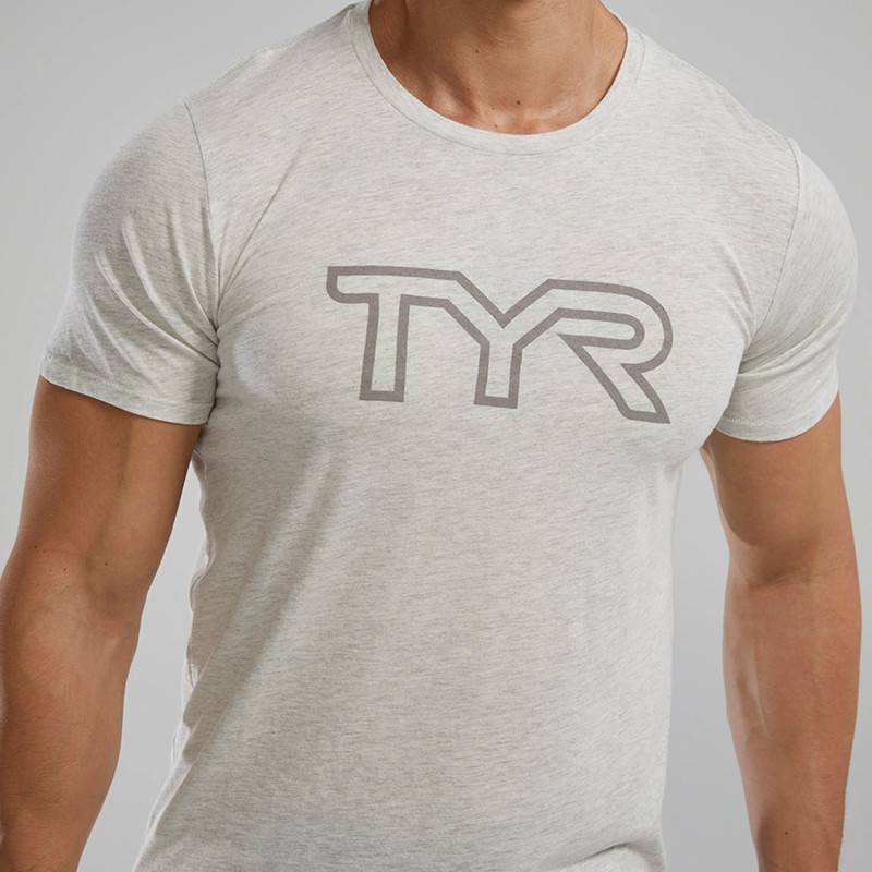 Pánské tričko TYR Ultrasoft Lightweight Tri Blend Tech Tee - white