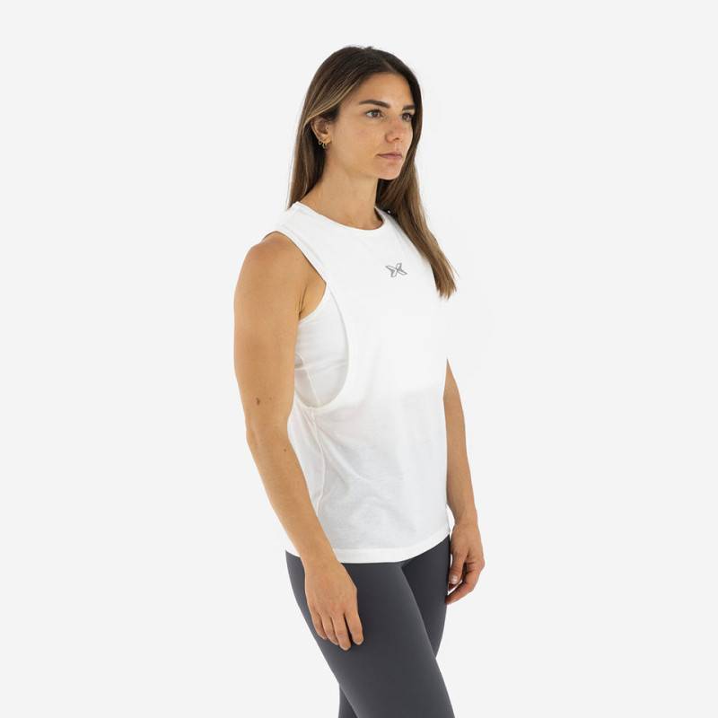 Picsil Premium ärmelloses Damen-Tank-Top - Weiß