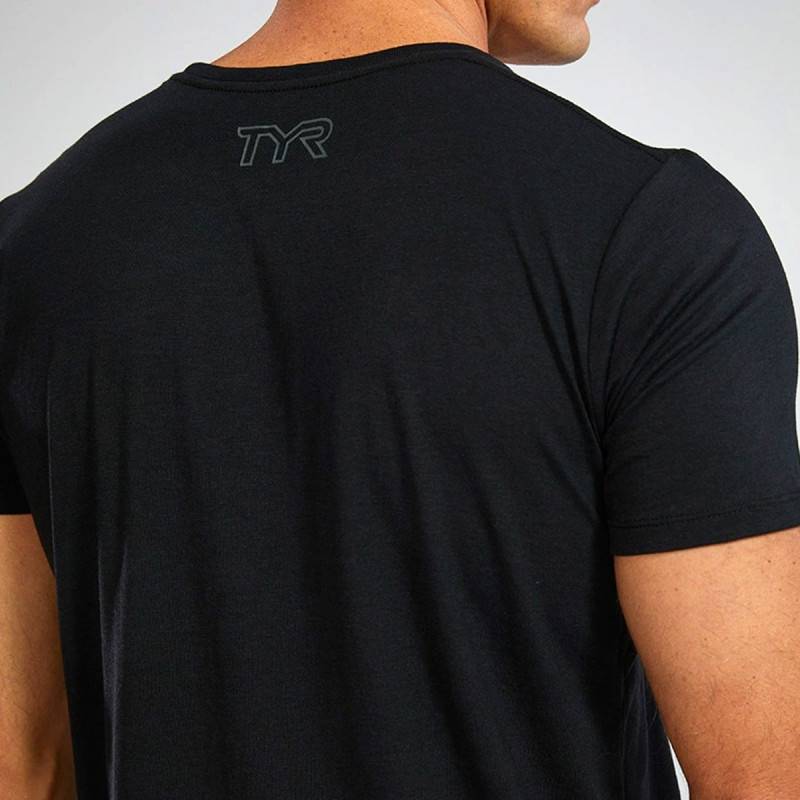 Pánské tričko TYR Ultrasoft Lightweight Tri Blend Tech Tee - black