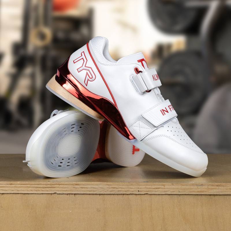 Scarpe da sollevamento pesi TYRFORCE Elite Carbon Lifter Uomo - Bianco - Rosso