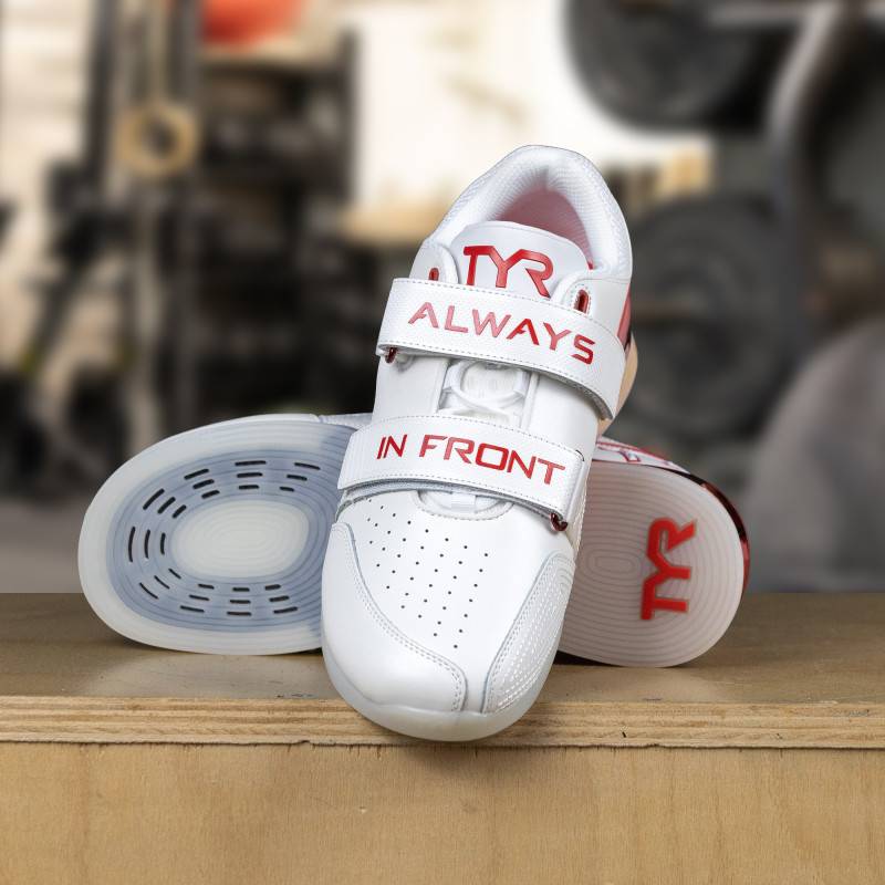 Man weightlifting Shoes TYRFORCE Elite Carbon Lifter - white - red