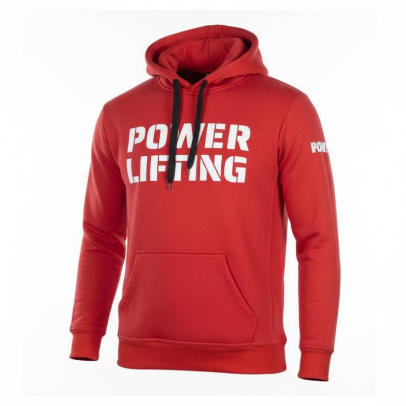 Man hoodie Powerlifting eco fleece - red