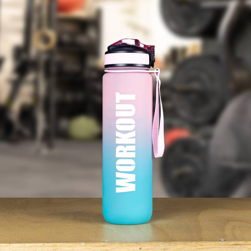 WORKOUT Tritan 1000 ml Trinkflasche - rosa und blau