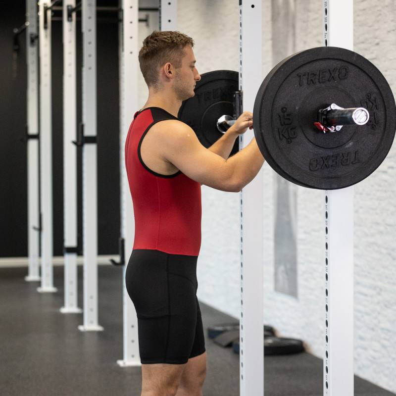 Body da sollevamento pesi WORKOUT 2.0 profi unisex - rosso/nero