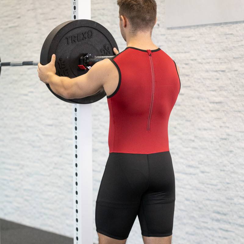 Body da sollevamento pesi WORKOUT 2.0 profi unisex - rosso/nero