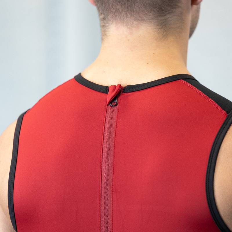 Vzpěračský dres WORKOUT 2.0 profi unisex - red/black
