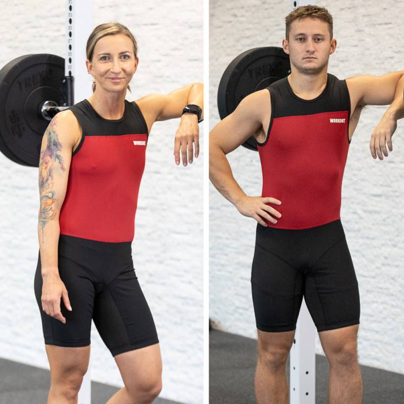 Vzpěračský dres WORKOUT 2.0 profi unisex - red/black