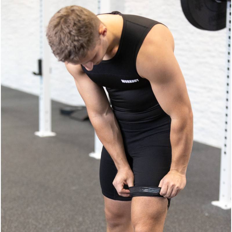 Vzpěračský dres WORKOUT 2.0 profi unisex - black