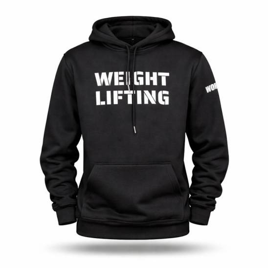Workout mikina Weightlifting eco fleece - černá